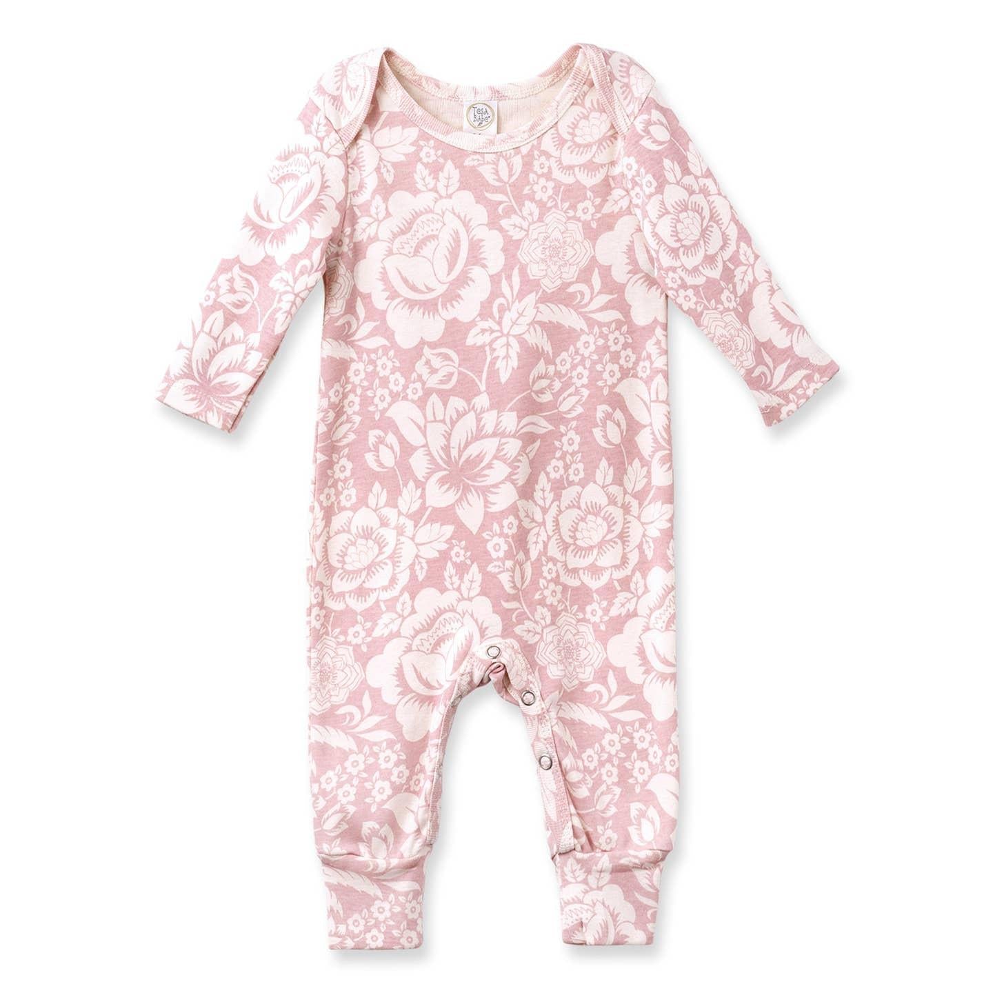 Pretty in Pink Vintage Floral Baby Romper