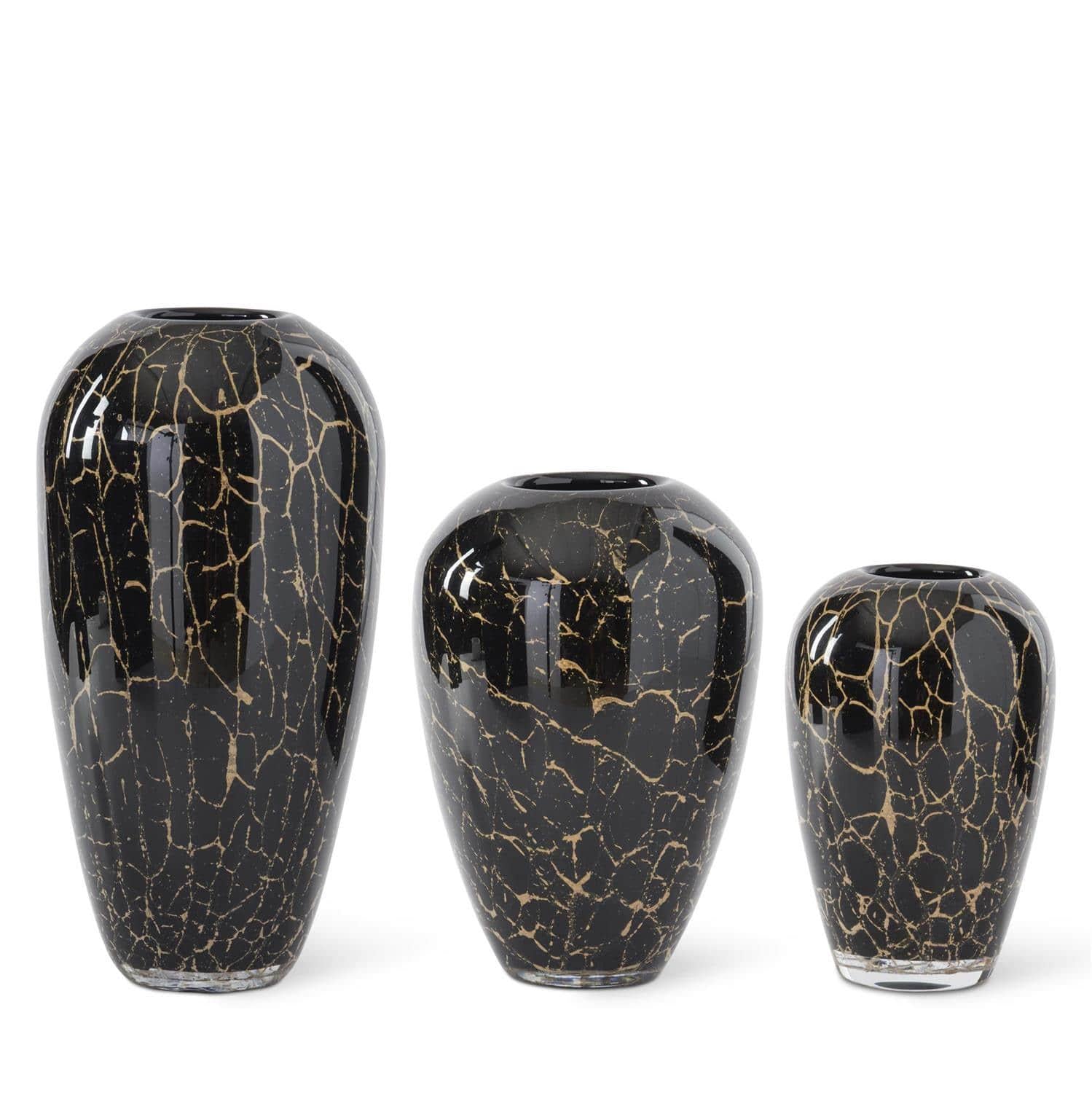 Black & Gold Glass Vase