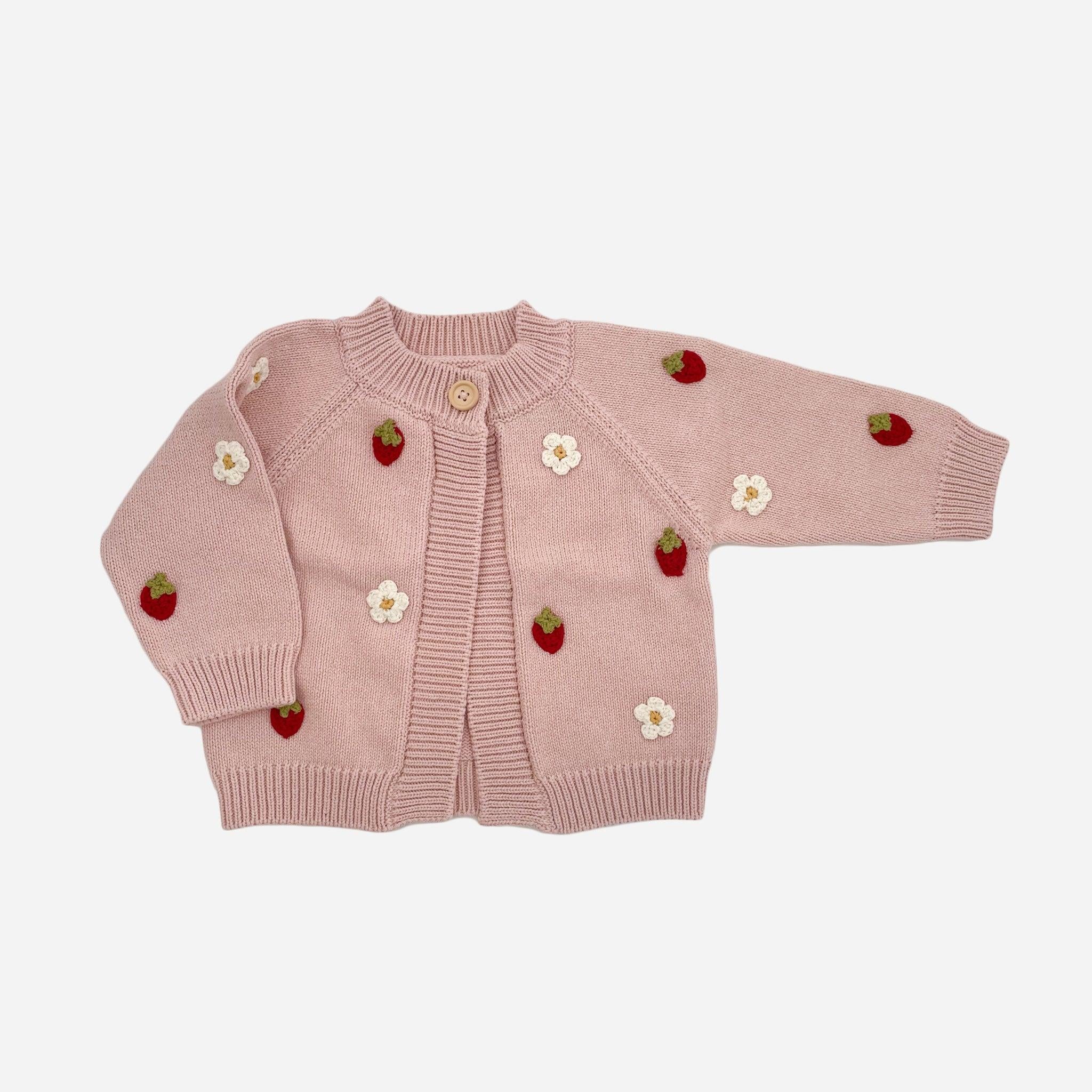 Strawberry Cotton Blush Cardigan