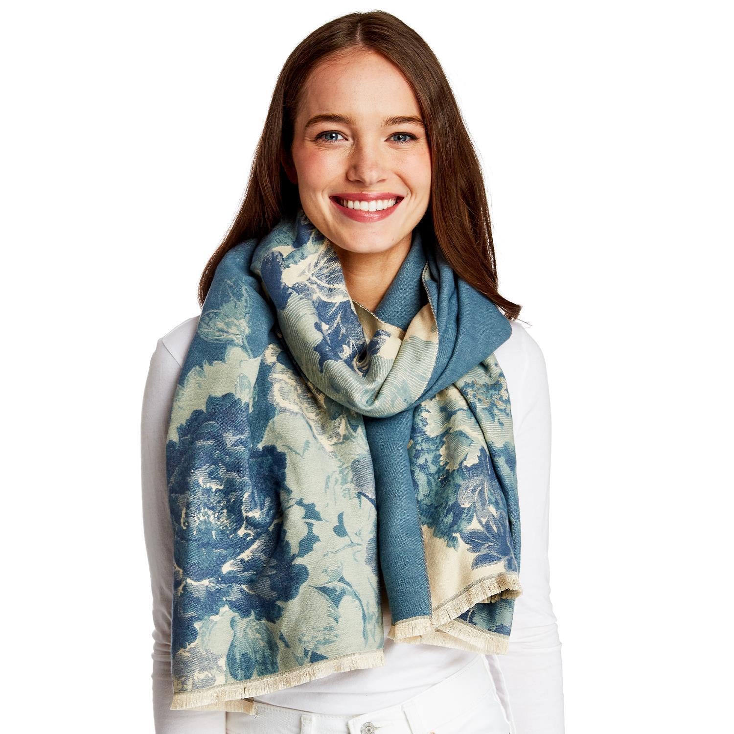Gallery Floral Motif Double Sided Scarf