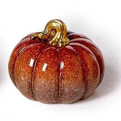 Gold Stem Mini Ceramic Pumpkins