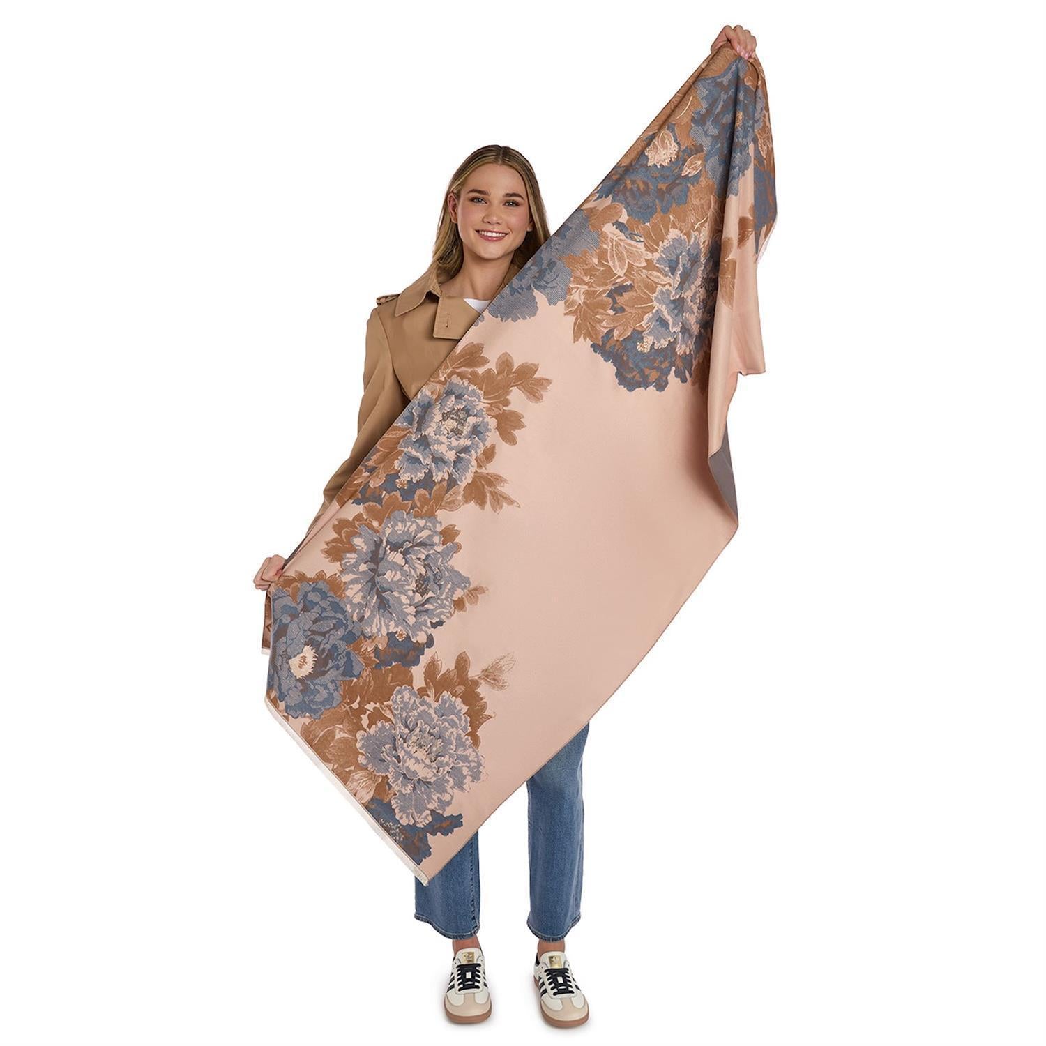 Studio Floral Motif Double Sided Scarf