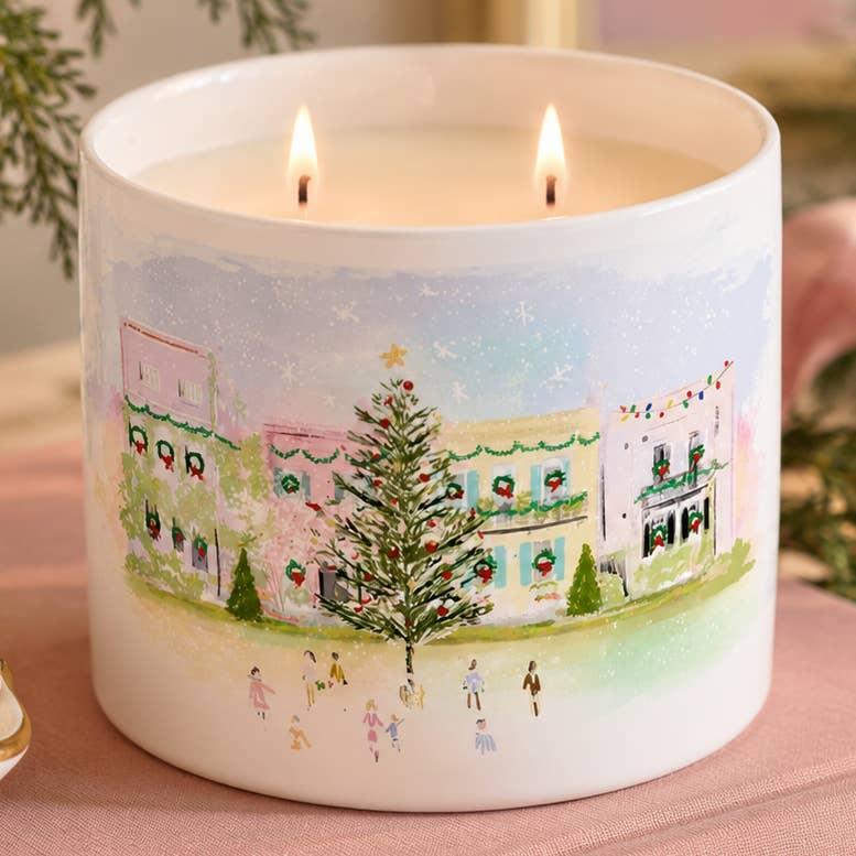 Rainbow Row Double Wick Candle