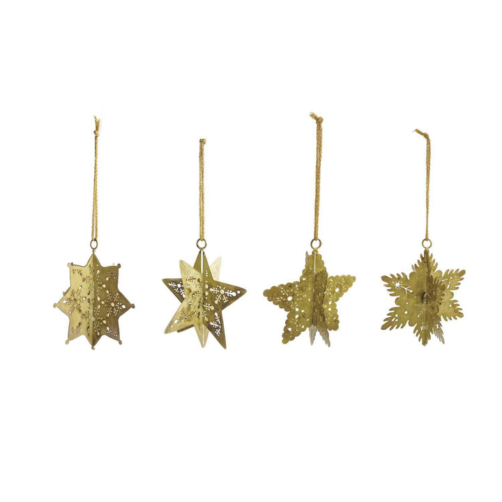 Antique Gold Metal Snowflake Ornament
