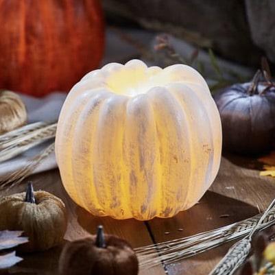 White Pumpkin Flameless Candle