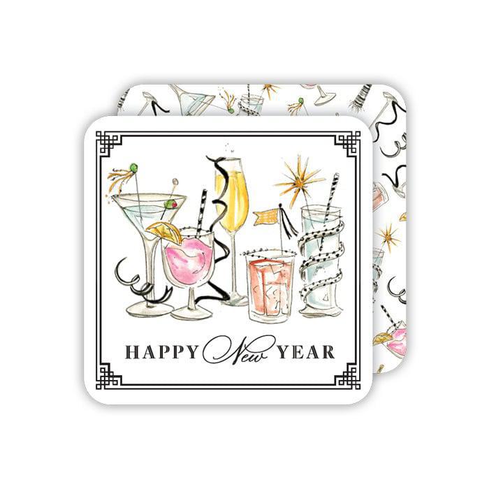 Happy New Year Festive Square Coaster