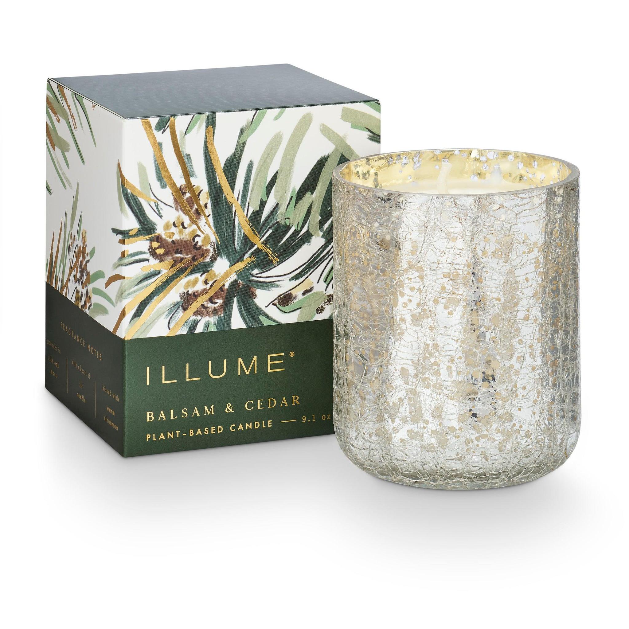 Balsam & Cedar Small Crackle Glass Candle