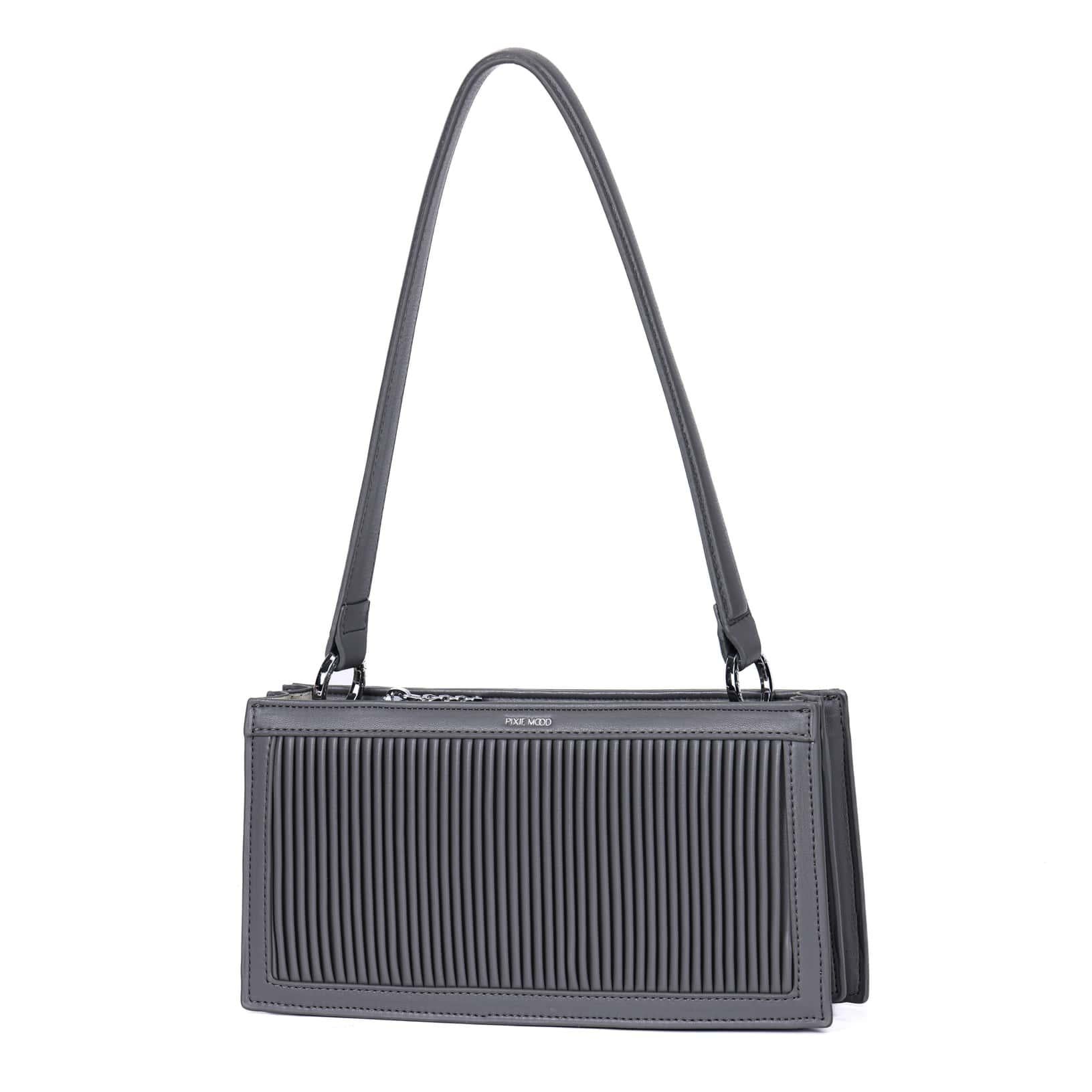 Abigail Clutch | Grey Pleated