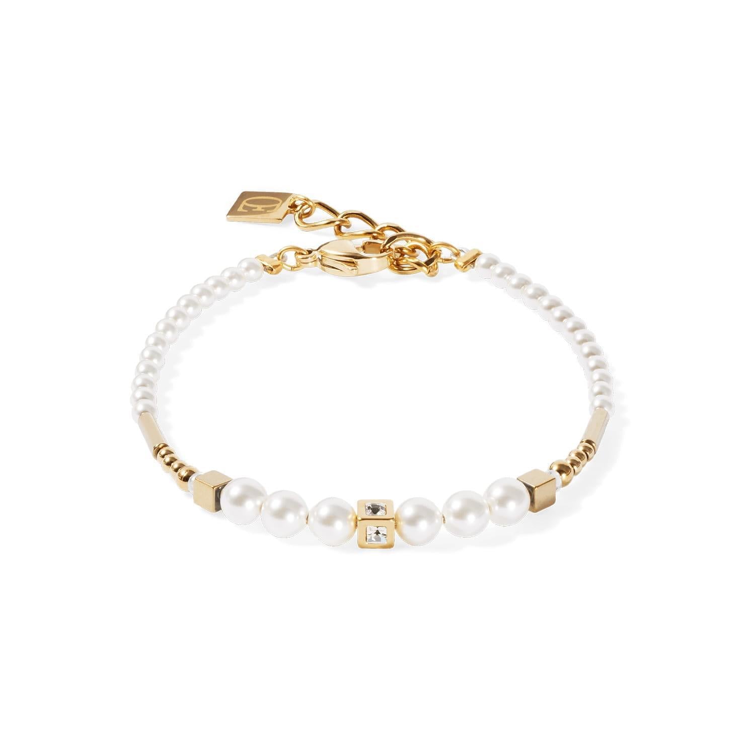 Shimmering Princess Pearls Gold-White Bracelet