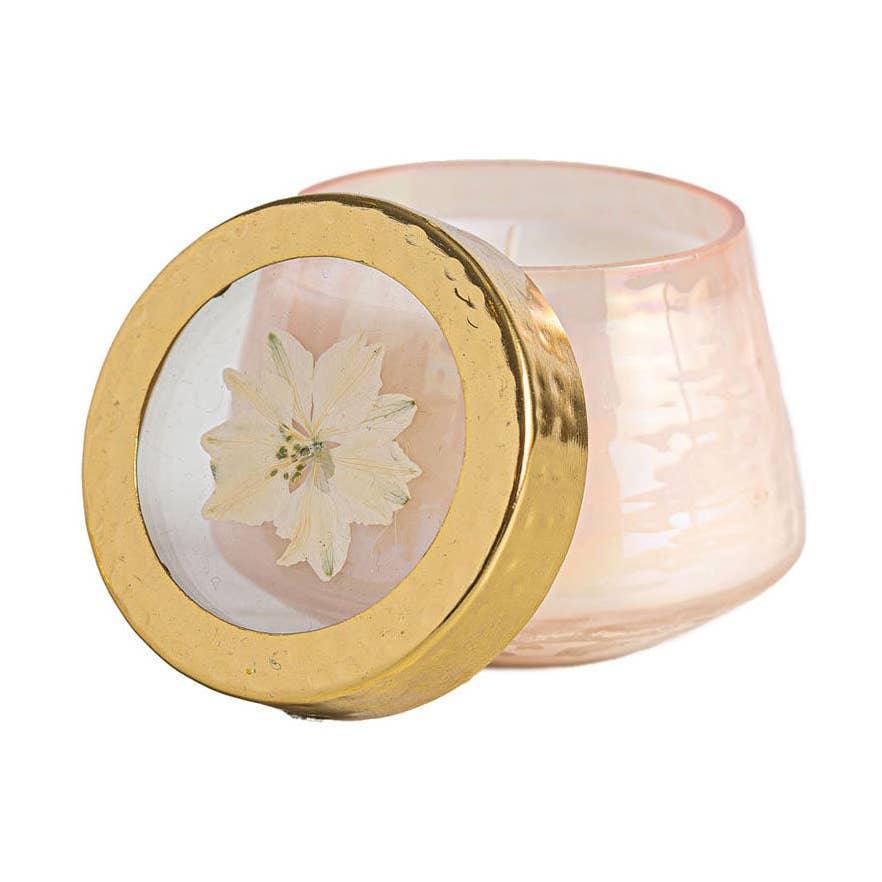 Rose + Oud Watercolor Pressed Floral Candle