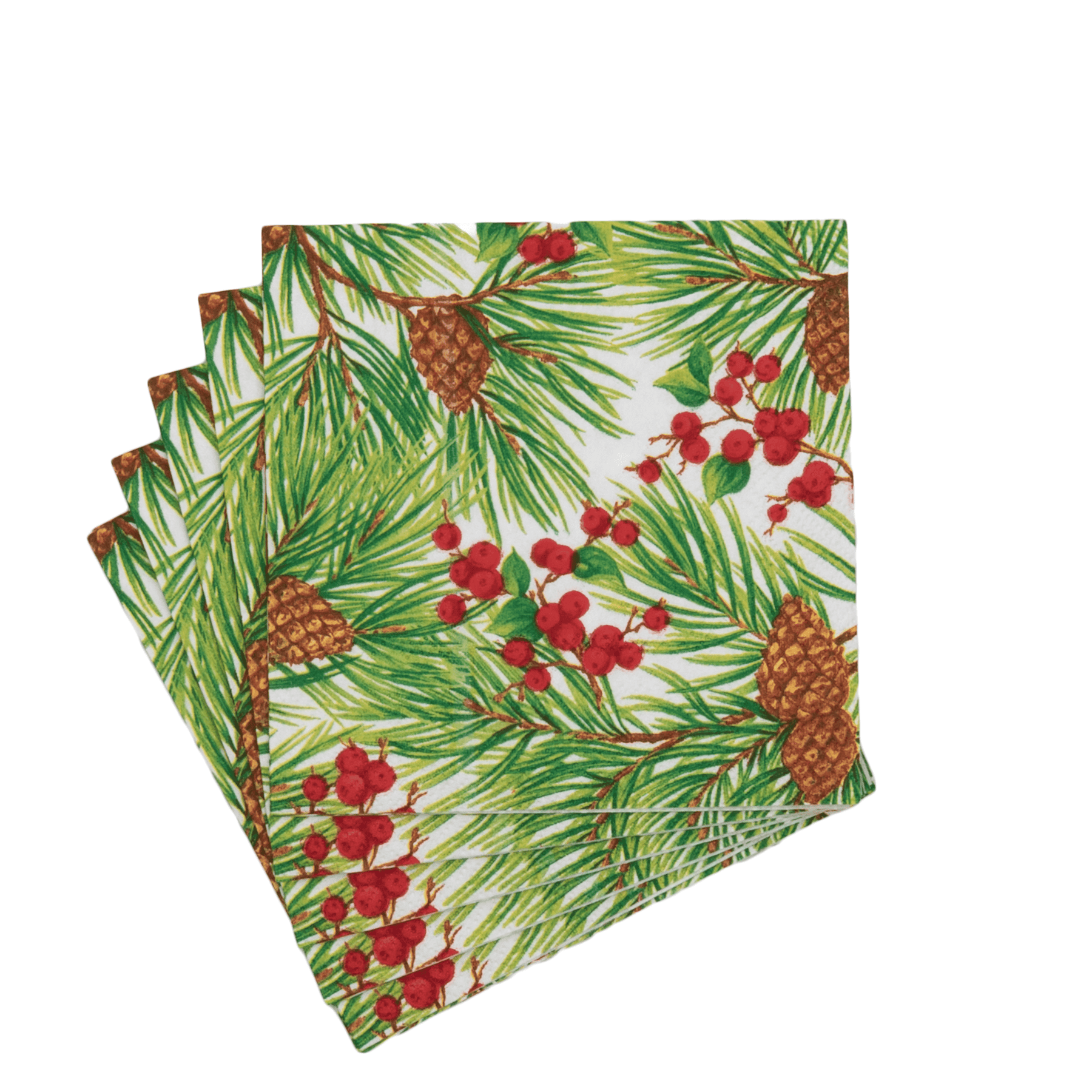Evergreen And Berries Paper Cocktail Napkin