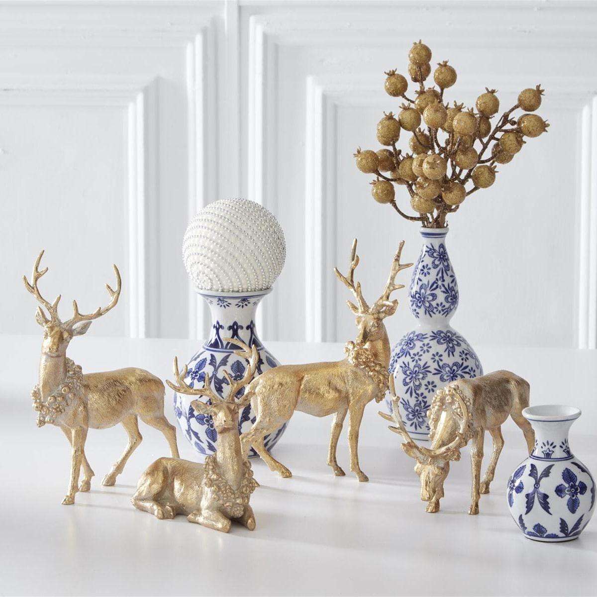 Antique Gold Resin Reindeer