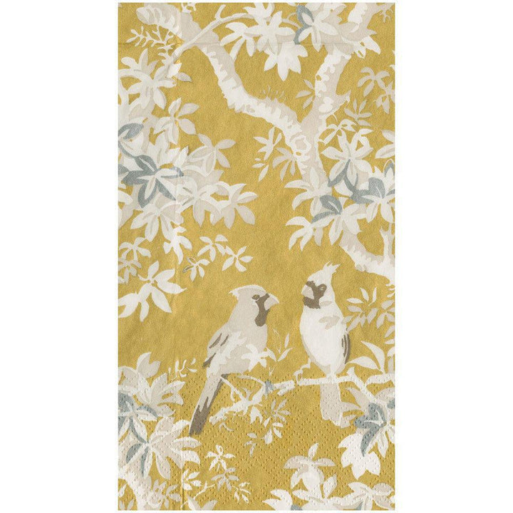 Scenic Songbirds Gold & Ivory Guest Towel Napkins