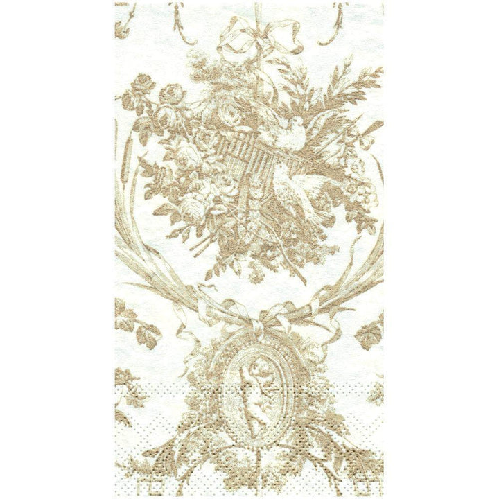 Romantic Toile Gold Guest Towel Napkins