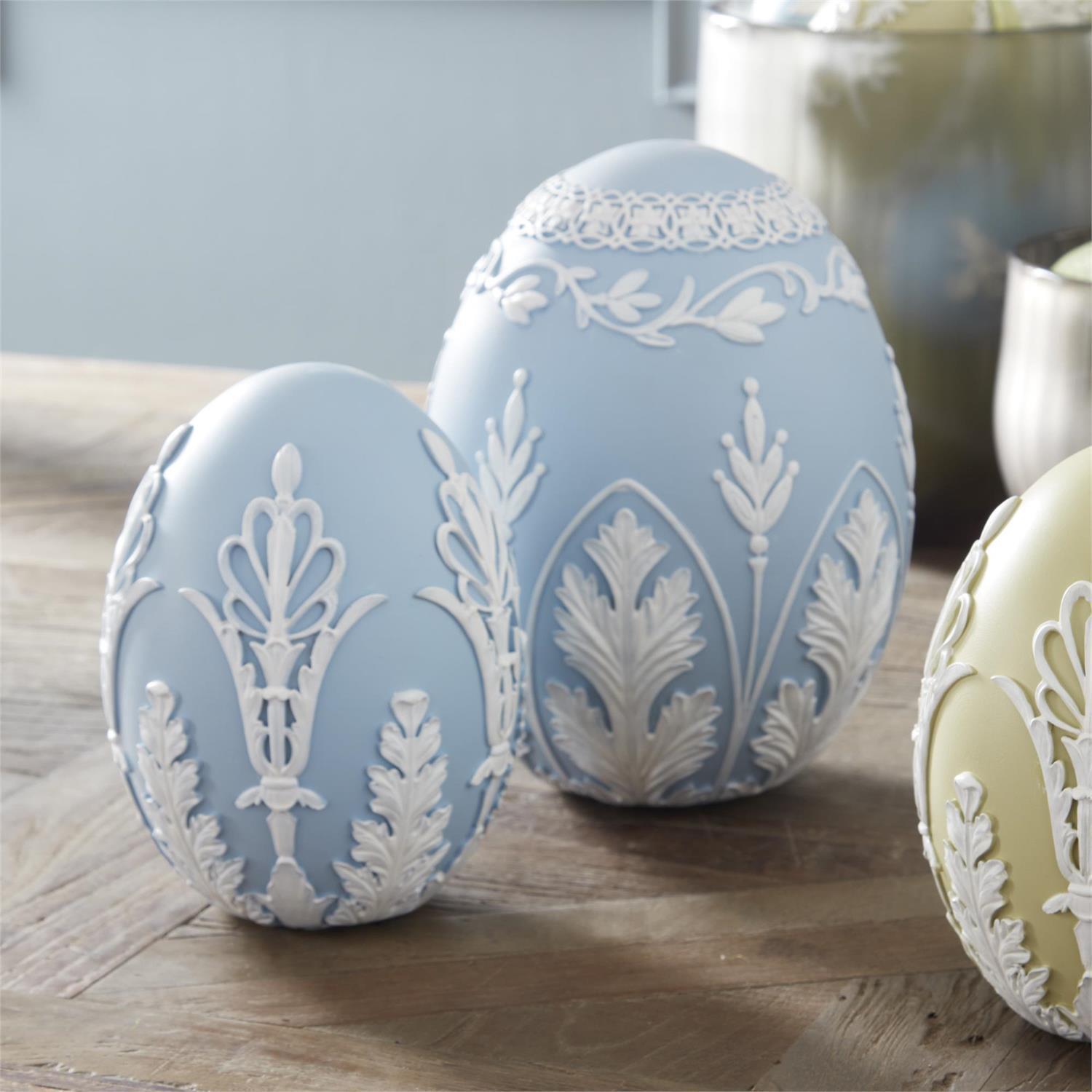 Blue & White Filigree Eggs