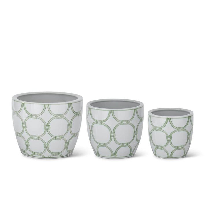 Green & White Ceramic Containers