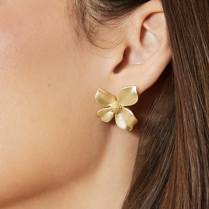 Wallflower Gold Stud Earrings