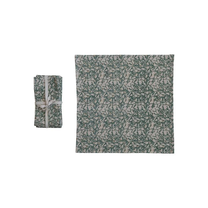 Botanicals Pattern & Gold Foil Napkin Set