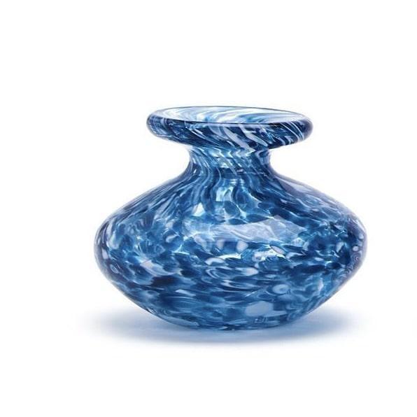 Blue Swirl Glass Vase