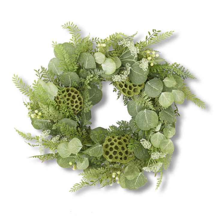 Eucalyptus Fern & Lotus Pod Wreath