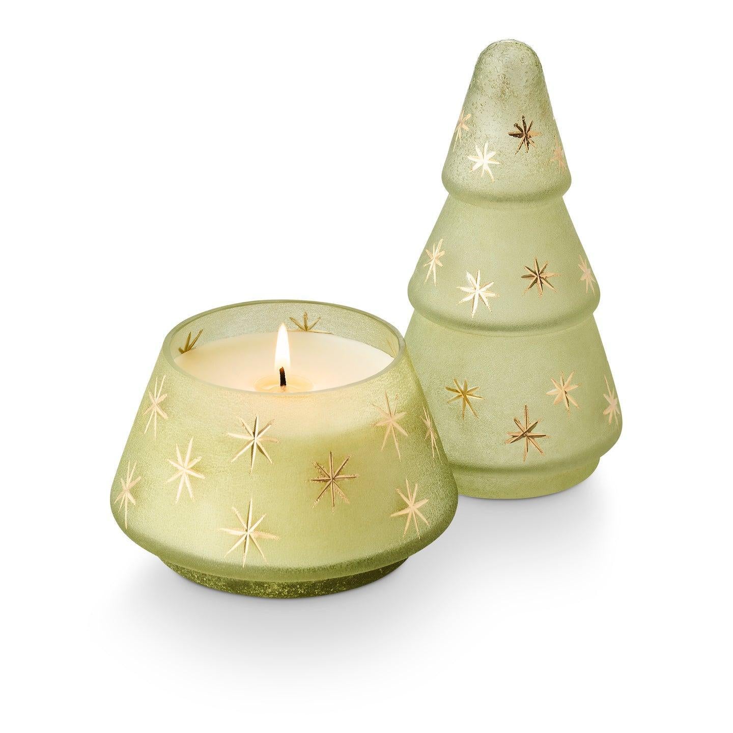 Balsam & Cedar Star Glass Tree Candle