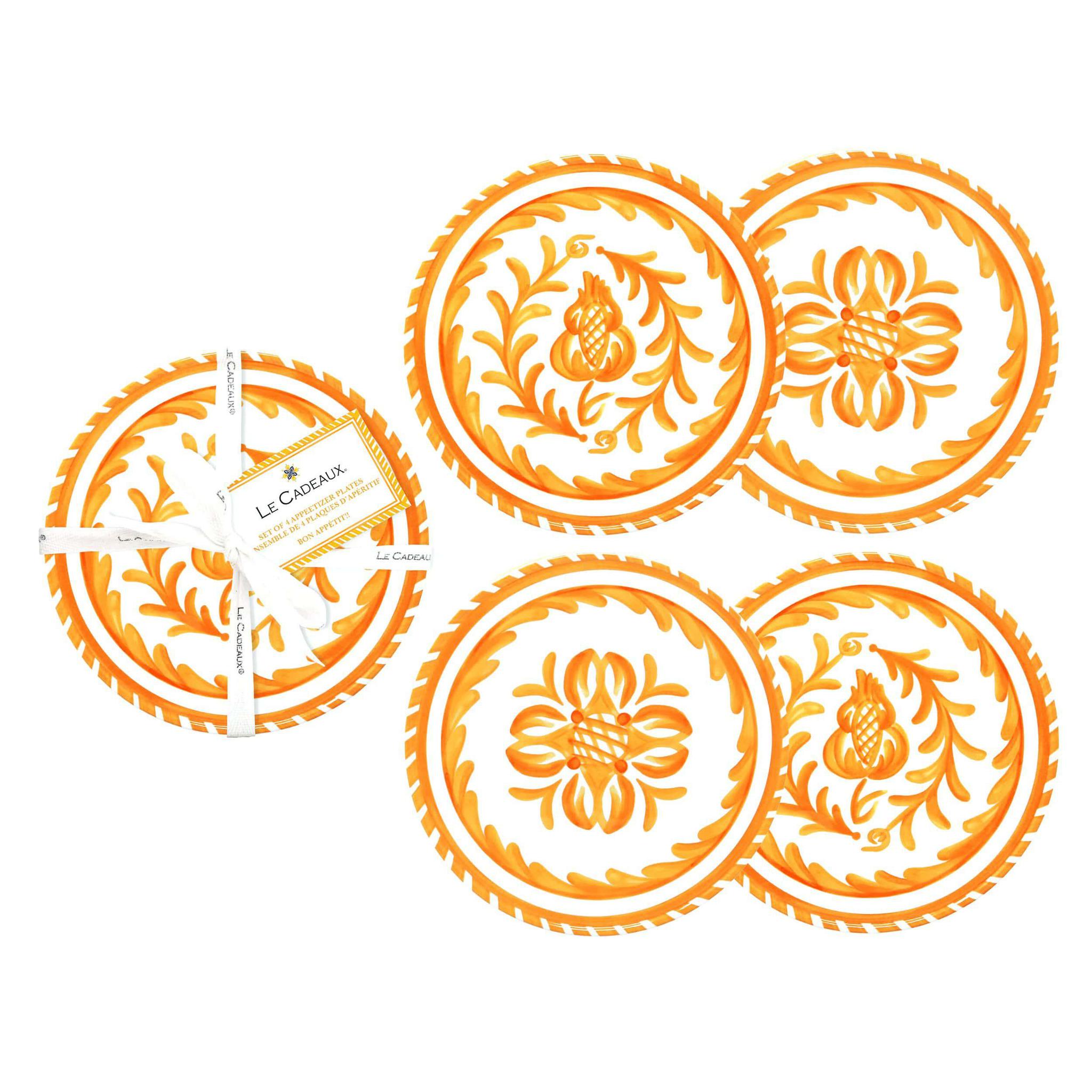 Sicily Orange Appetizer Plate Set