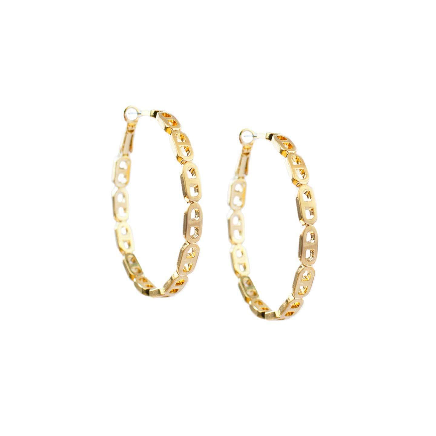 Gold Large Link Hoop
