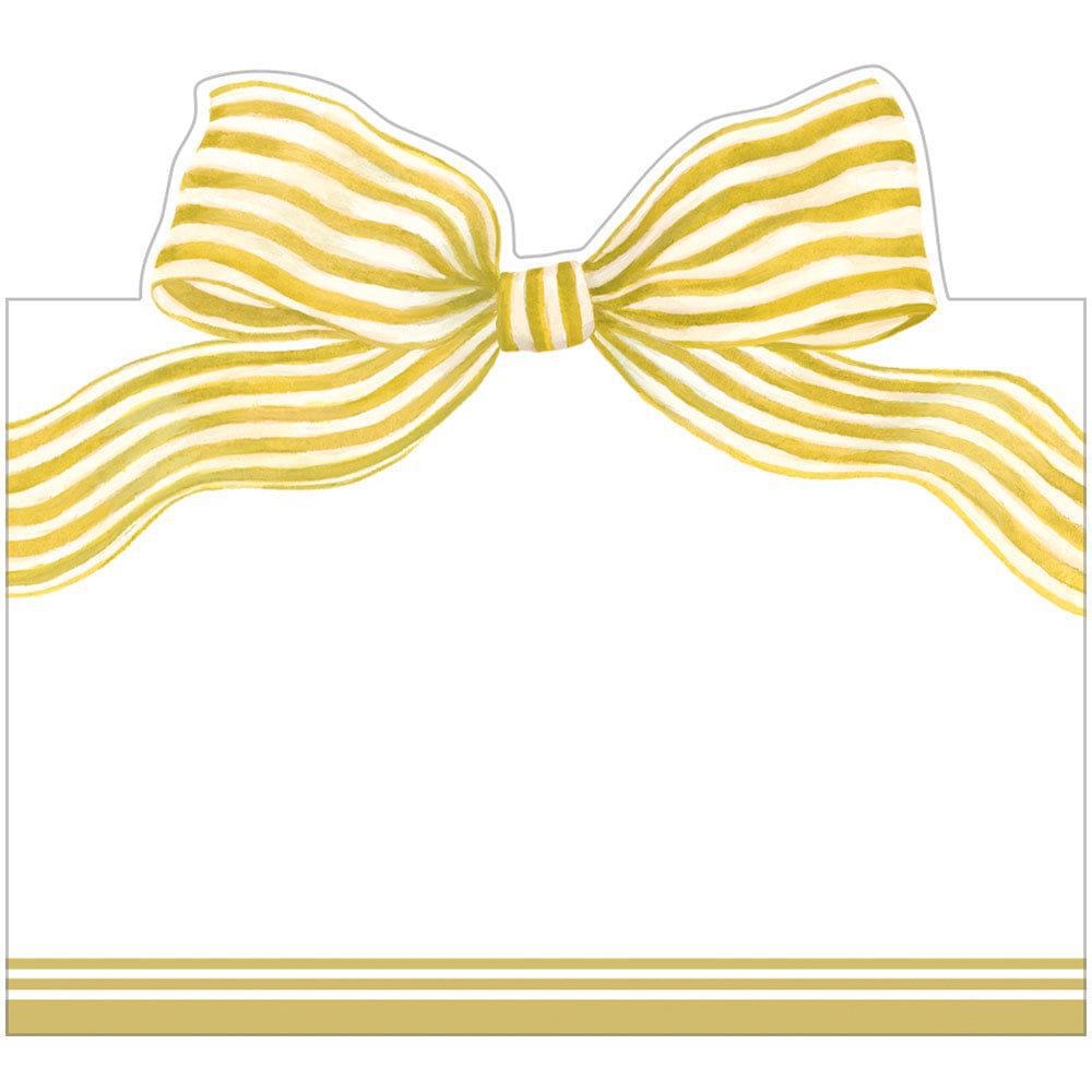 Gold Striped Bow Foil Place Cards