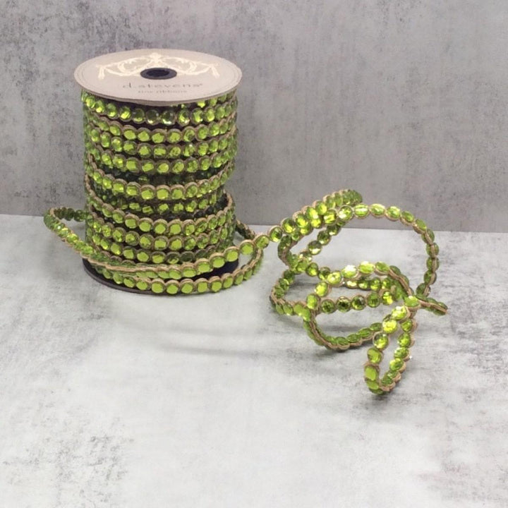 Lime Green Crown Jewel Double Sided Ribbon