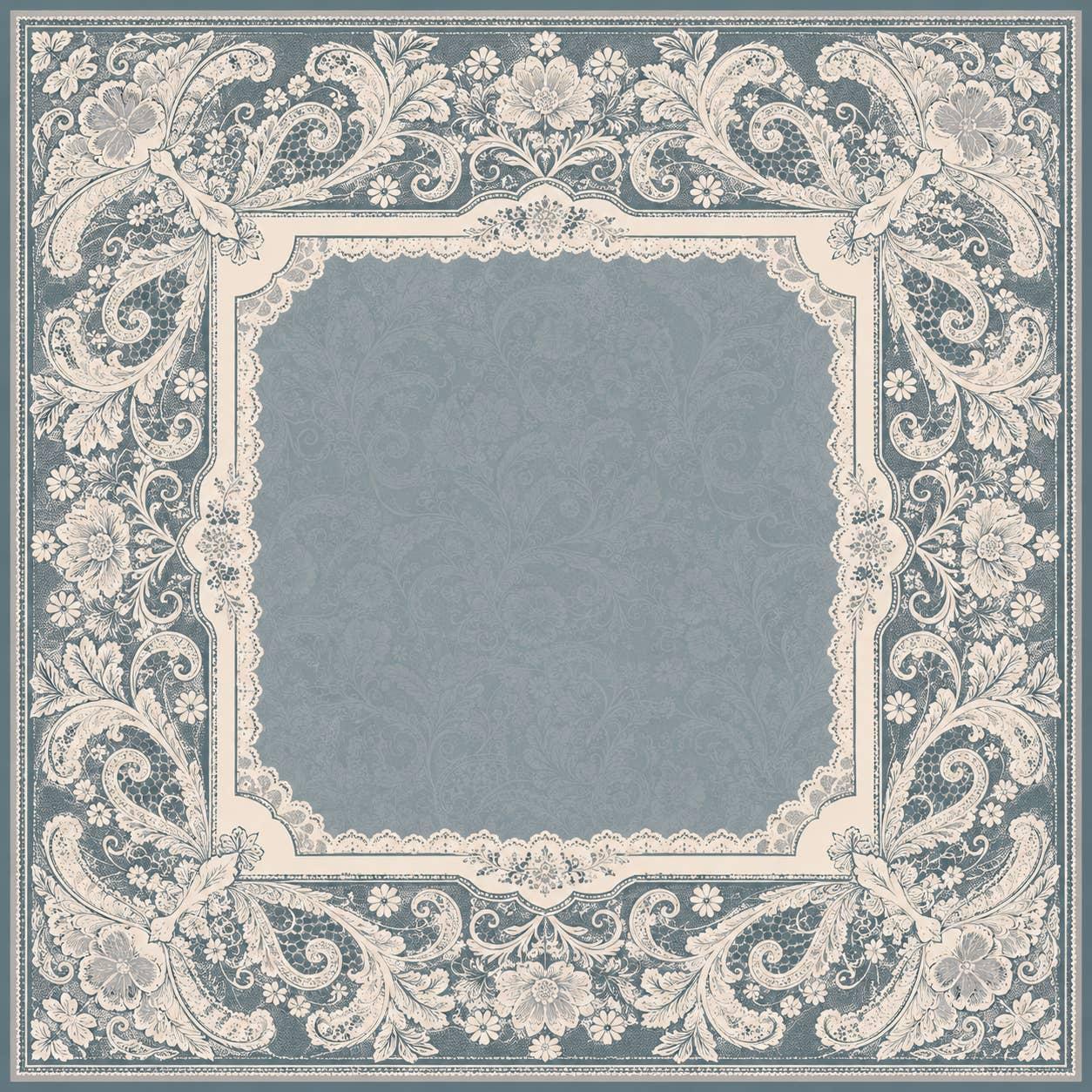 Steel Blue Lace Mahjong Mat