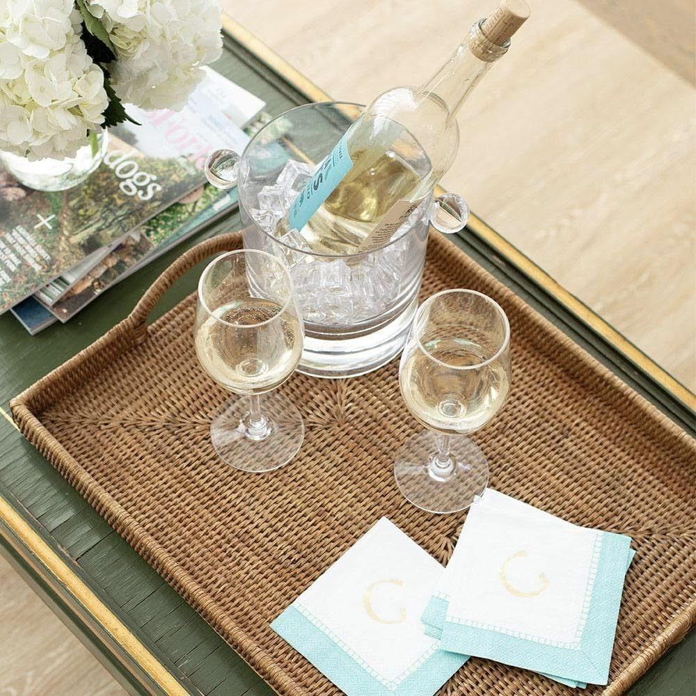 Dark Natural Rattan Rectangular Tray