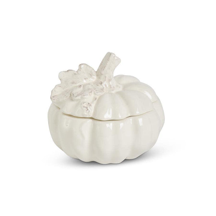 Cream Dolomite Lidded Pumpkin