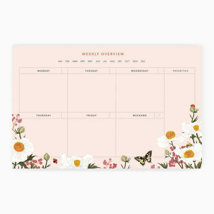 Poppy Field Weekly Overview Notepad