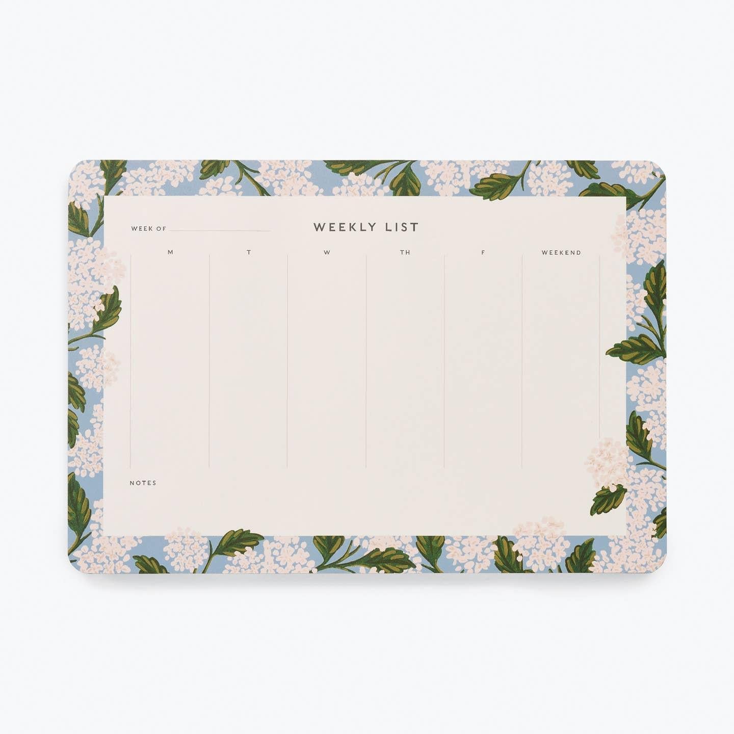 Hydrangea Weekly Desk Pad