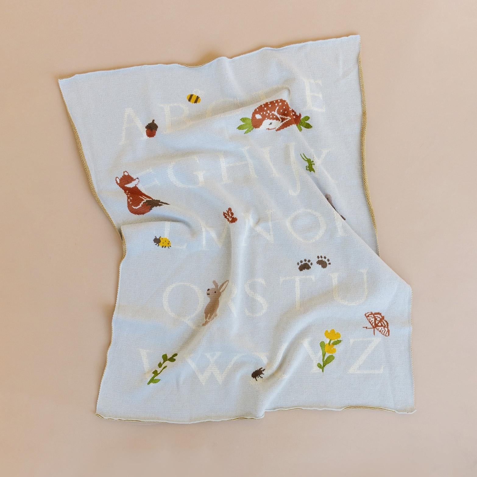 Woodland Alphabet Blanket Baby