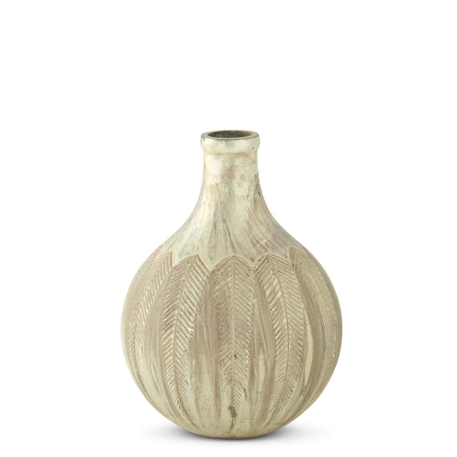 Feather Etched Champagne Vase