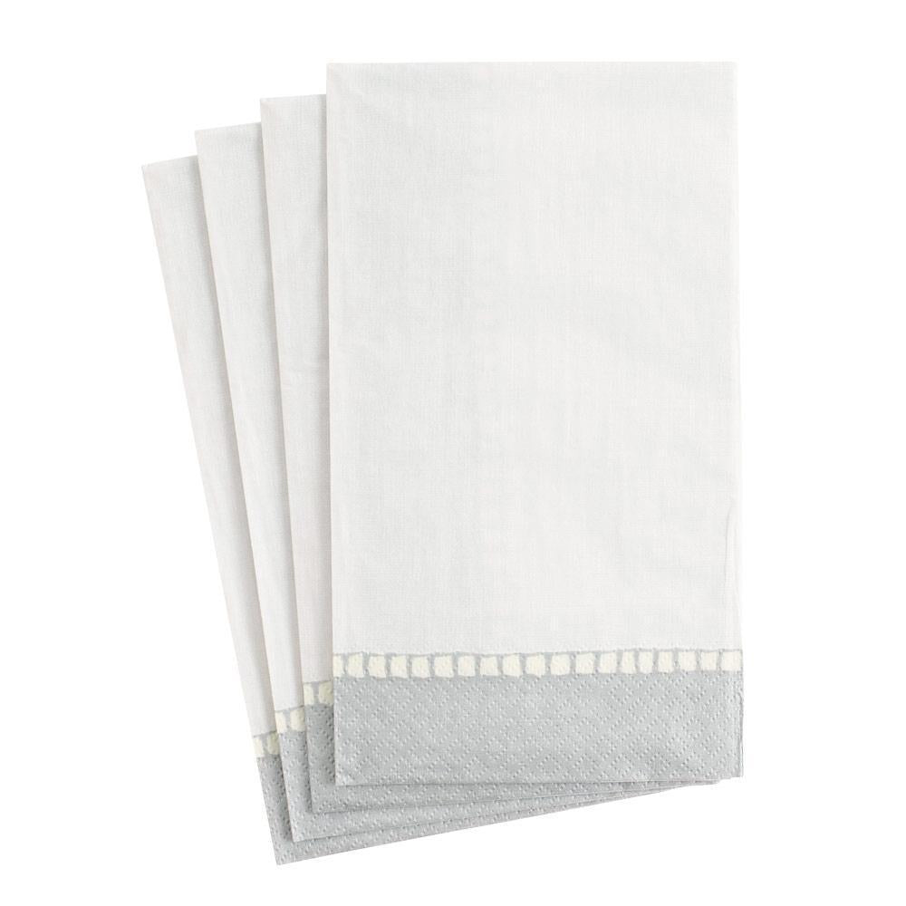 Silver Linen Border Guest Napkins