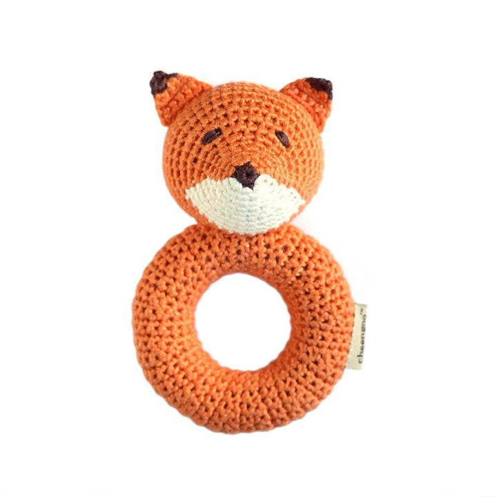 Fox Hand Crocheted Ring Rattle