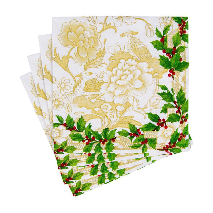 Holly Ceramic Paper Cocktail Napkins