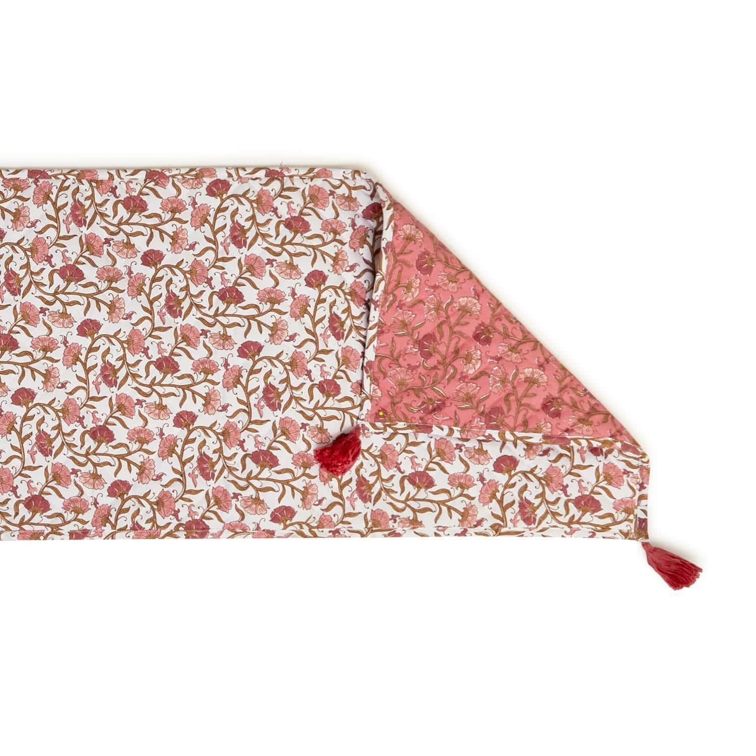 Floral Blush Quilted Table Runner 16" x 72"