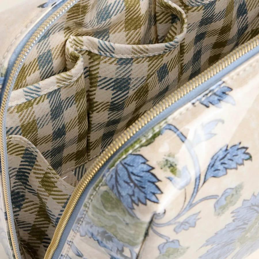 Japonica Bird Green Large Cosmetic Pouch