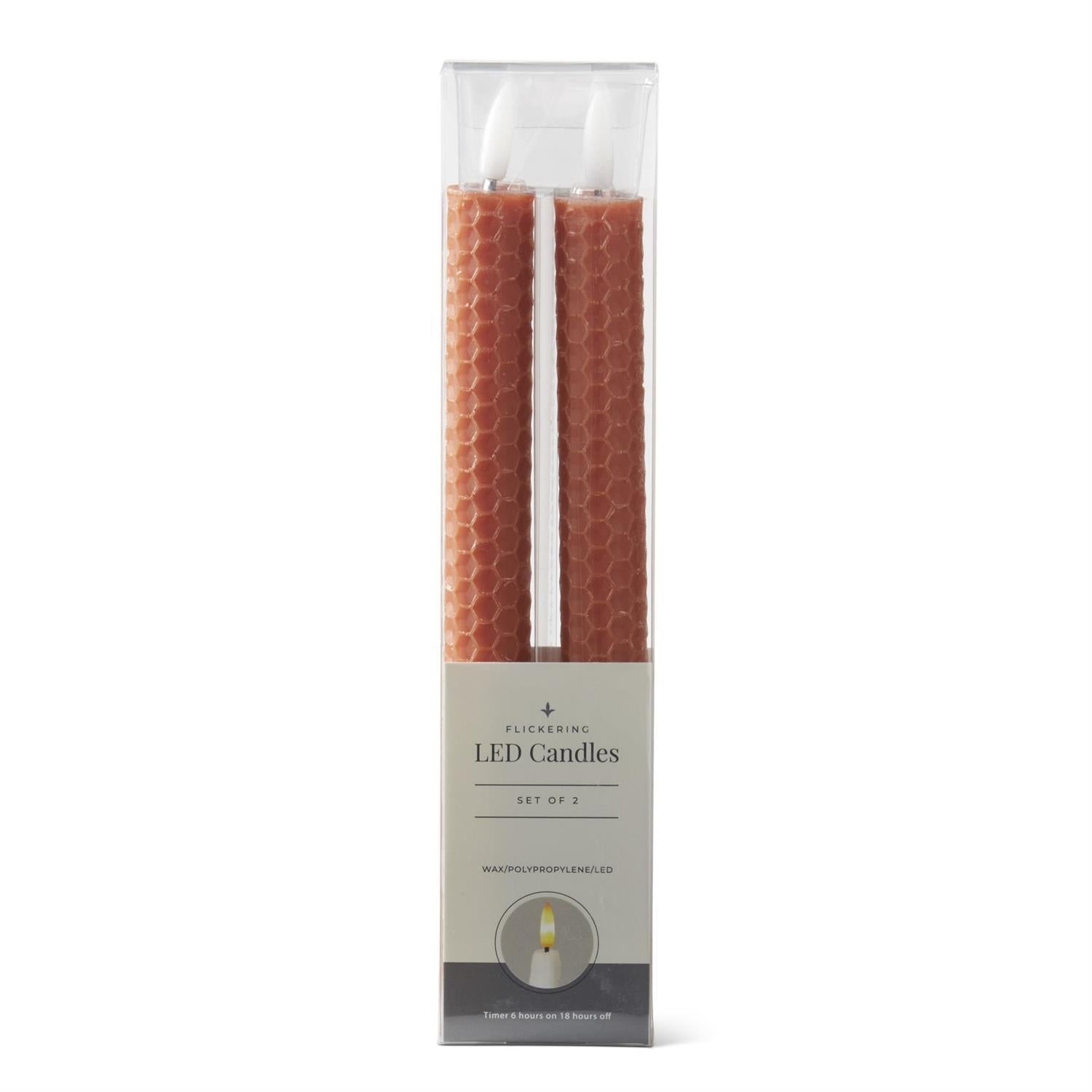 Rust Honeycomb LED Taper Candles