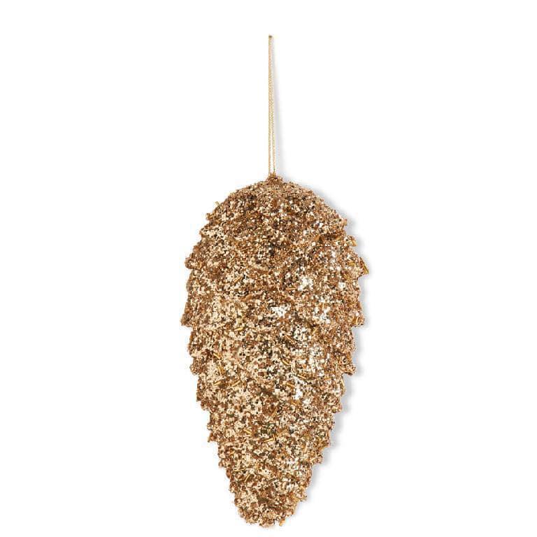 Gold Glitter Pinecone Ornament