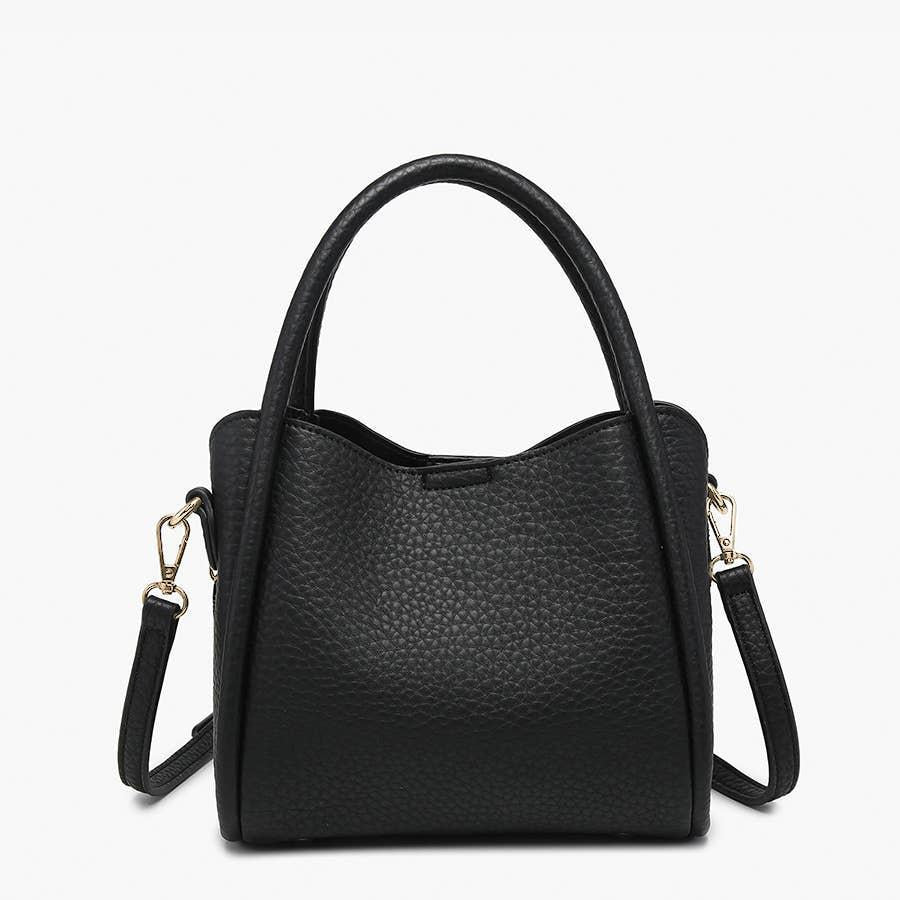 Ruby 3-Compartment Black Satchel
