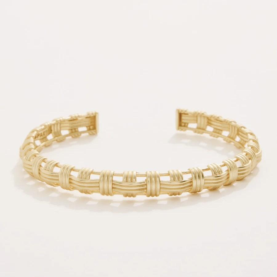Basket Weave Gold Cuff