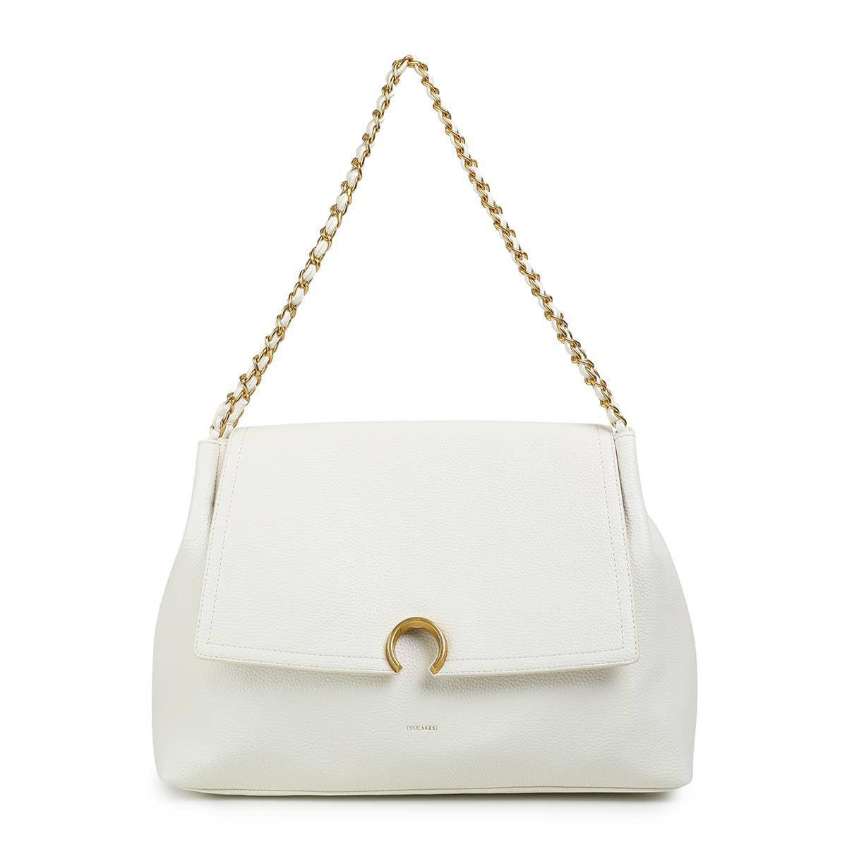 Ruth Pebbled Shoulder Bag | Coconut Cream