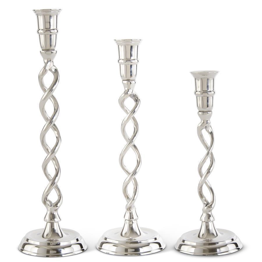 Silver Twisted Taper Candlestick
