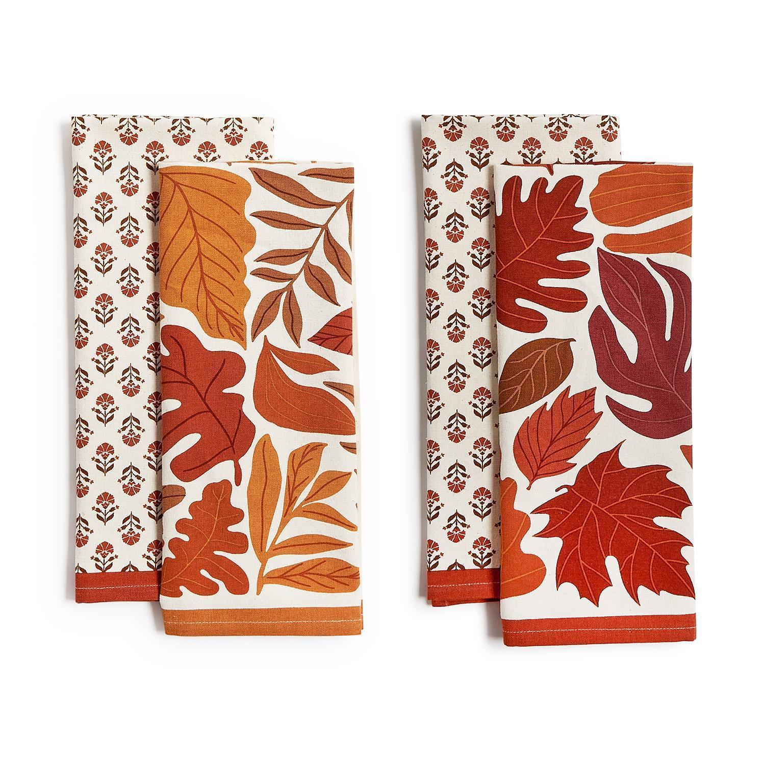 Falling Leaves Dish Towels Set