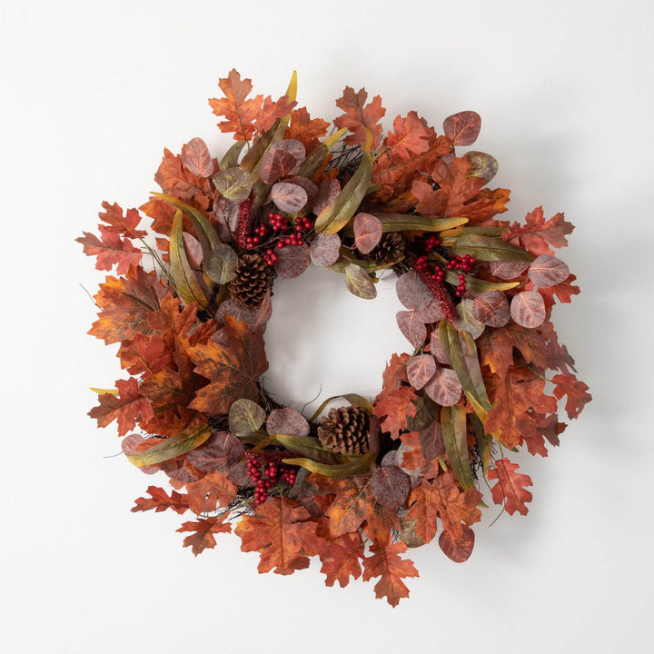 Autumn Leaf & Pine Cone Wreath