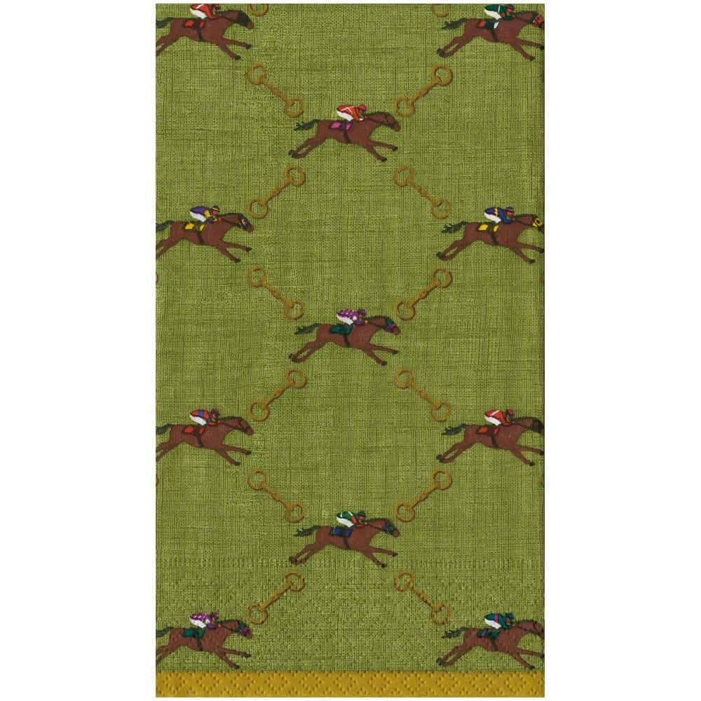 And They'Re Off Sage Guest Towel Napkins